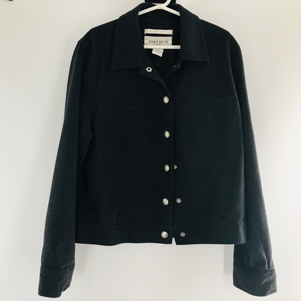 VTG Jones Wear Charcoal Grey Button Jacket